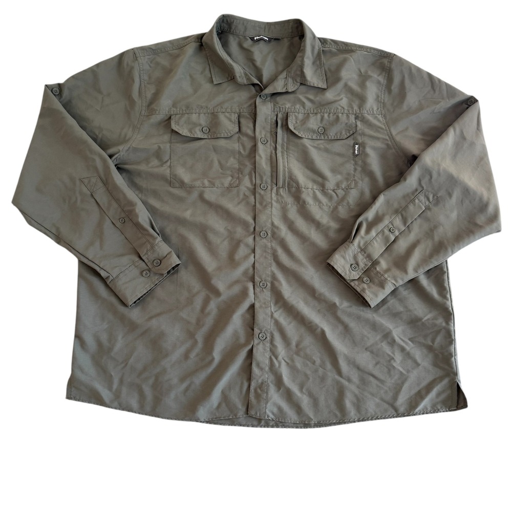 Rohan Overland 2XL Olive Green Long Sleeve‎ Button Up Outdoor Travel Men's Shirt
